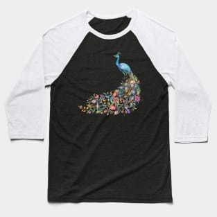 Peacock Watercolor Beauty Feather Baseball T-Shirt